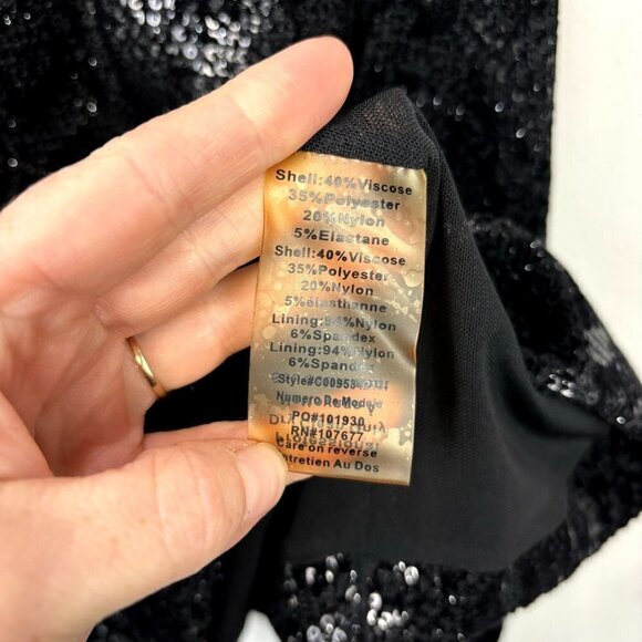 Alice + Olivia Black Sequin Snakeskin Mini Dress S - Picture 8 of 9